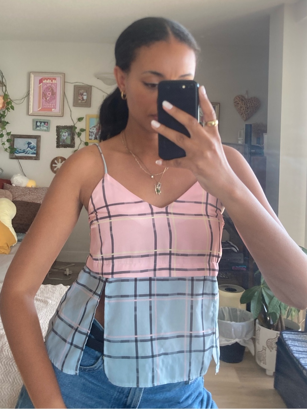 ASOS Pink and Blue Camisole Top